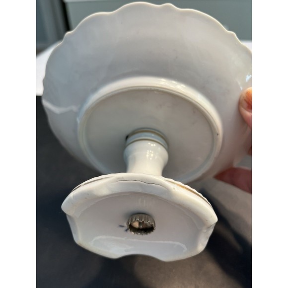 Vintage Kalk Porcelain Japan Floral Footed Pedestal Candy Mint Dish - Picture 8 of 13